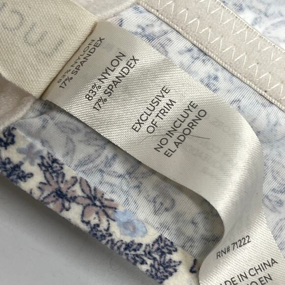 Lucky Brand Bra Bralette 34C  Adjustable Strap Floral Wireless Coquette Feminine - Picture 4 of 5